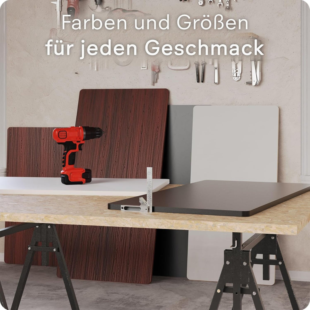 DESKSPACE Tischplatte - 2,5 cm Extra-Dicke Weisse Schreibtischplatte 160x80 cm, Ideale Holzplatte fü