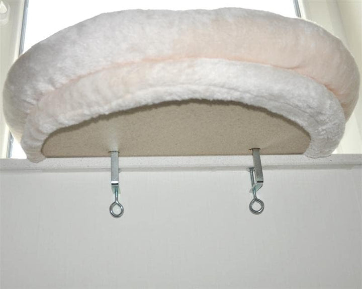 nanook Fensterbank Liege Top für Katzen - Fensterliegekissen - Plüschrand - XXL 60 x 45 x 10 cm - be