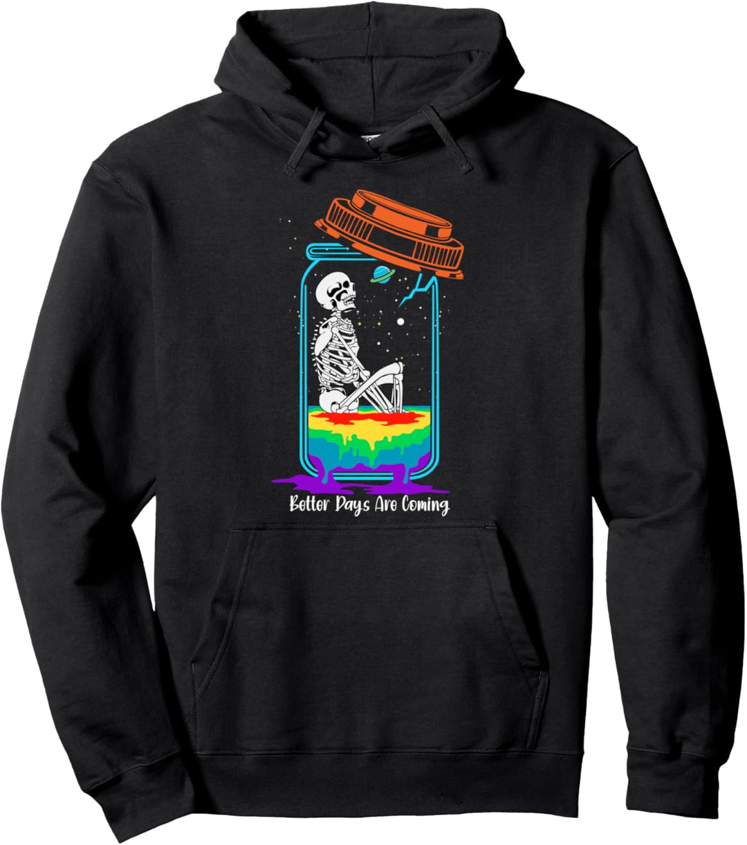 Lustiges Skeleton Mental Health Okkult Gotische Kunst Occult Pullover Hoodie
