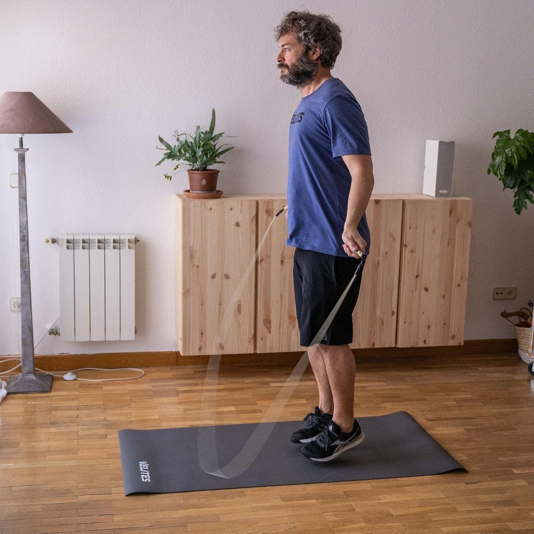Velites Rutschfeste Sprungmatte, CrossFit Training Qualität, Grau