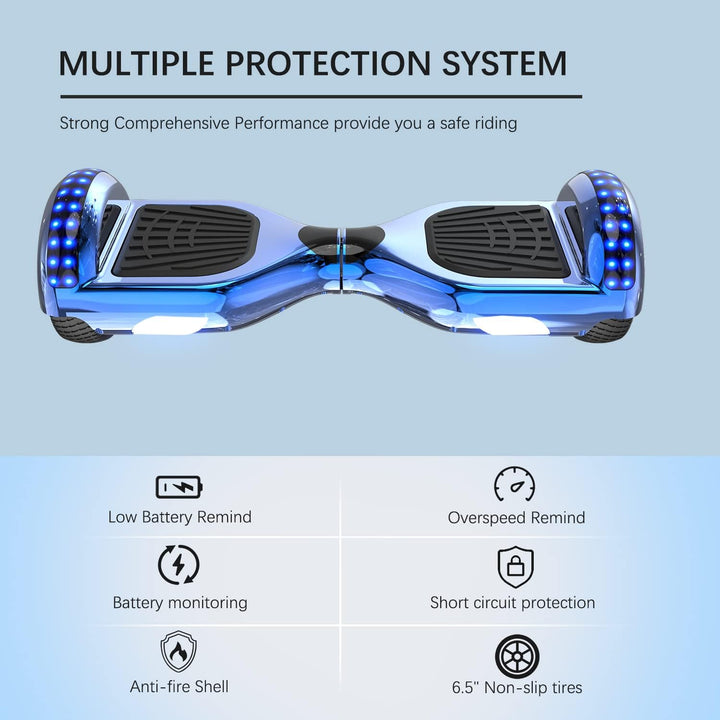 RCB Hoverboards mit Sitz Hoverkart komplett für Kinder, Skateboard mit Set, Hoverboards mit LED Lich