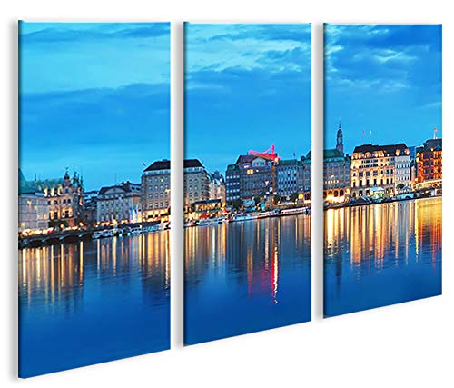 islandburner Bild Bilder auf Leinwand Alster Hamburg 3p XXL Poster Leinwandbild Wandbild Dekoartikel