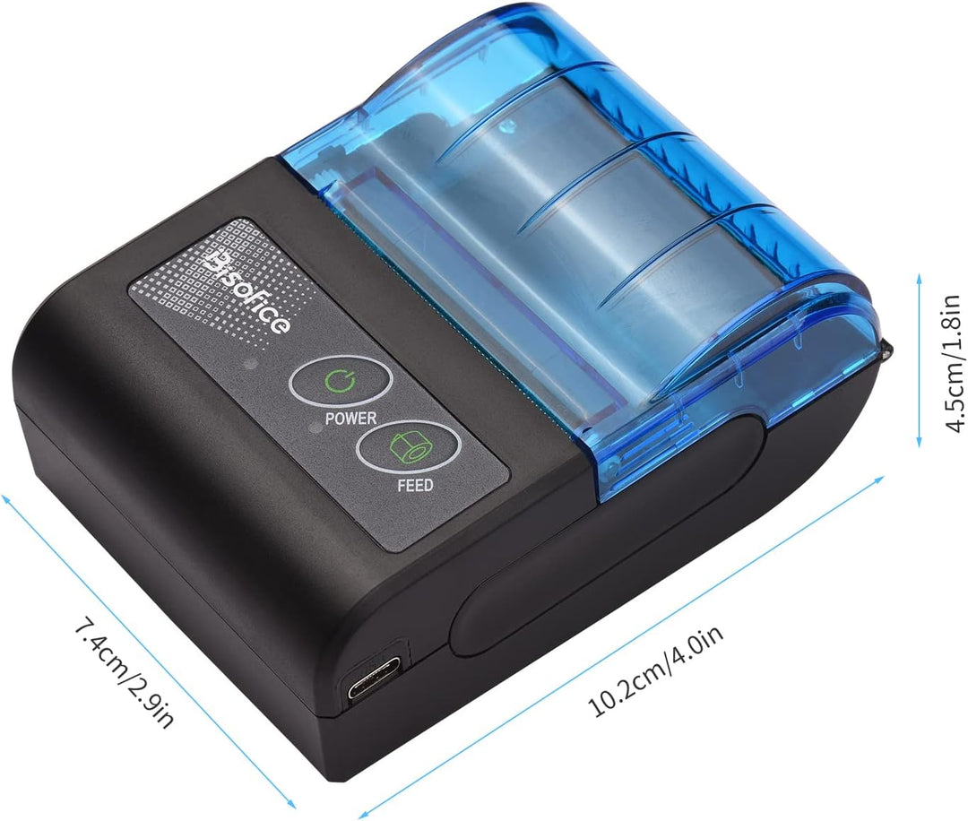 XGR-POS581 Mini Tragbarer Thermodrucker Belegticketdrucker 2 Zoll Wireless USB Beleg Ticket Drucker