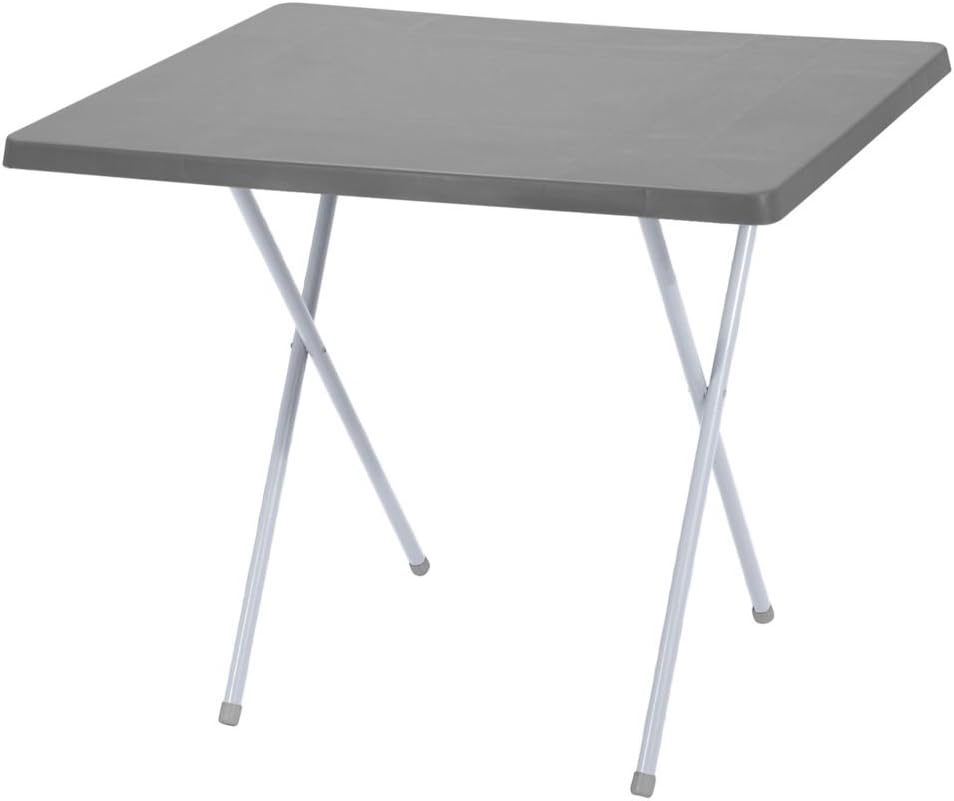 Spetebo Campingtisch klappbar und höhenverstellbar auf 2 Grössen - Farbe: grau - 79cm x 60cm x 50-62