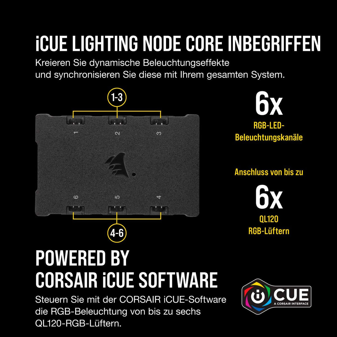 Corsair iCUE QL120 RGB, 120-mm-LED-PWM-Lüfter (für Desktop, 68 Einzeln Ansteuerbare, Schwindigkeiten