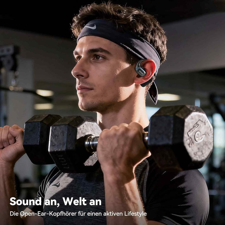 TECKNET Open Ear Kopfhörer Bluetooth mit Bluetooth 6.0 mit Bass Boost, IPX5 Wasserdicht, Bluetooth K