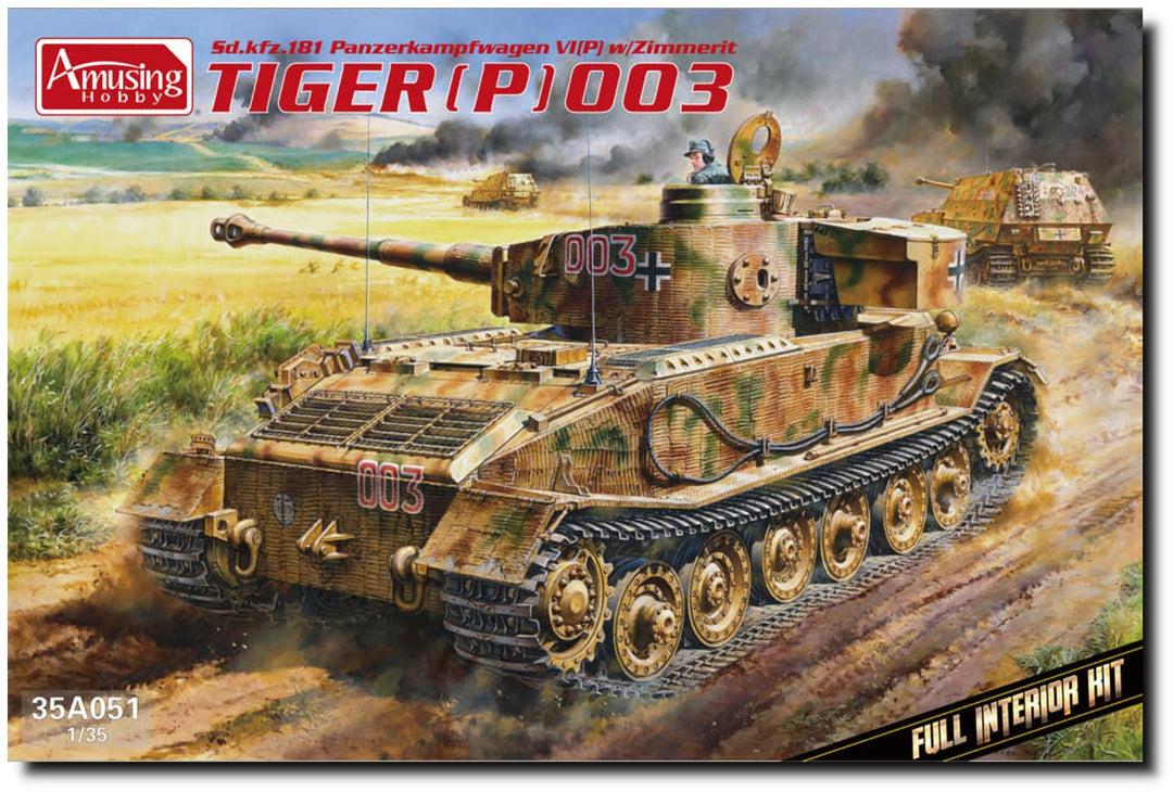 Amusing Hobby 35A051 PzKpfwg.VI Tiger(P) 003 mit Zimmerit und Full Interior - Massstab 1:35 Modellba