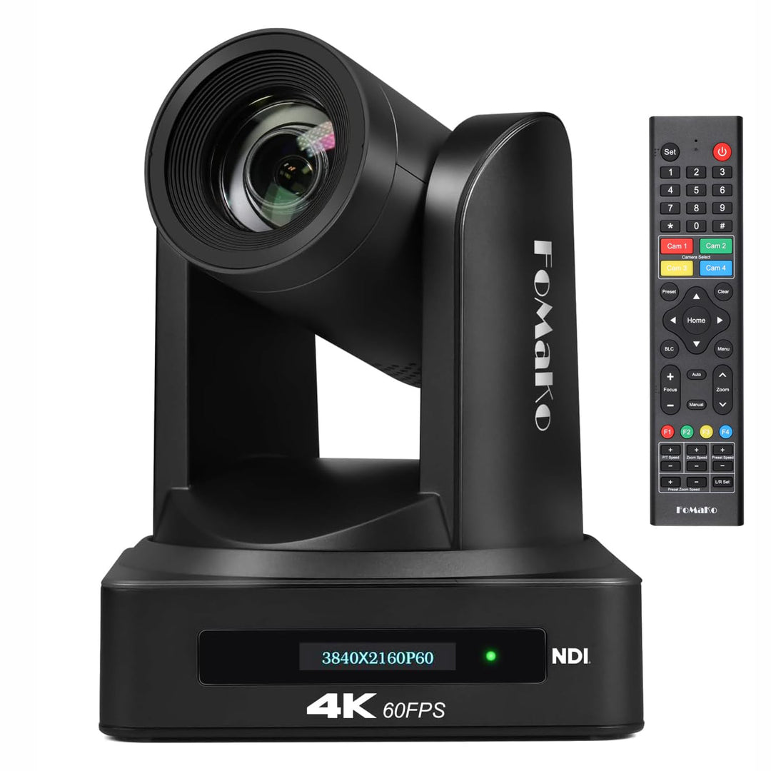 FoMaKo 4K 60FPS NDI HX3 PTZ Kamera, KI-Auto-Tracking, 20x Optischer Zoom NDI-Ausgang 4K@60, mit HDMI