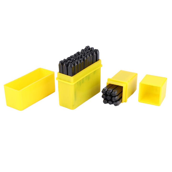 36 stücke kohlenstoffstahl punch set, 4mm anzahl brief alphabet punch metall stempel tool kit mit fa