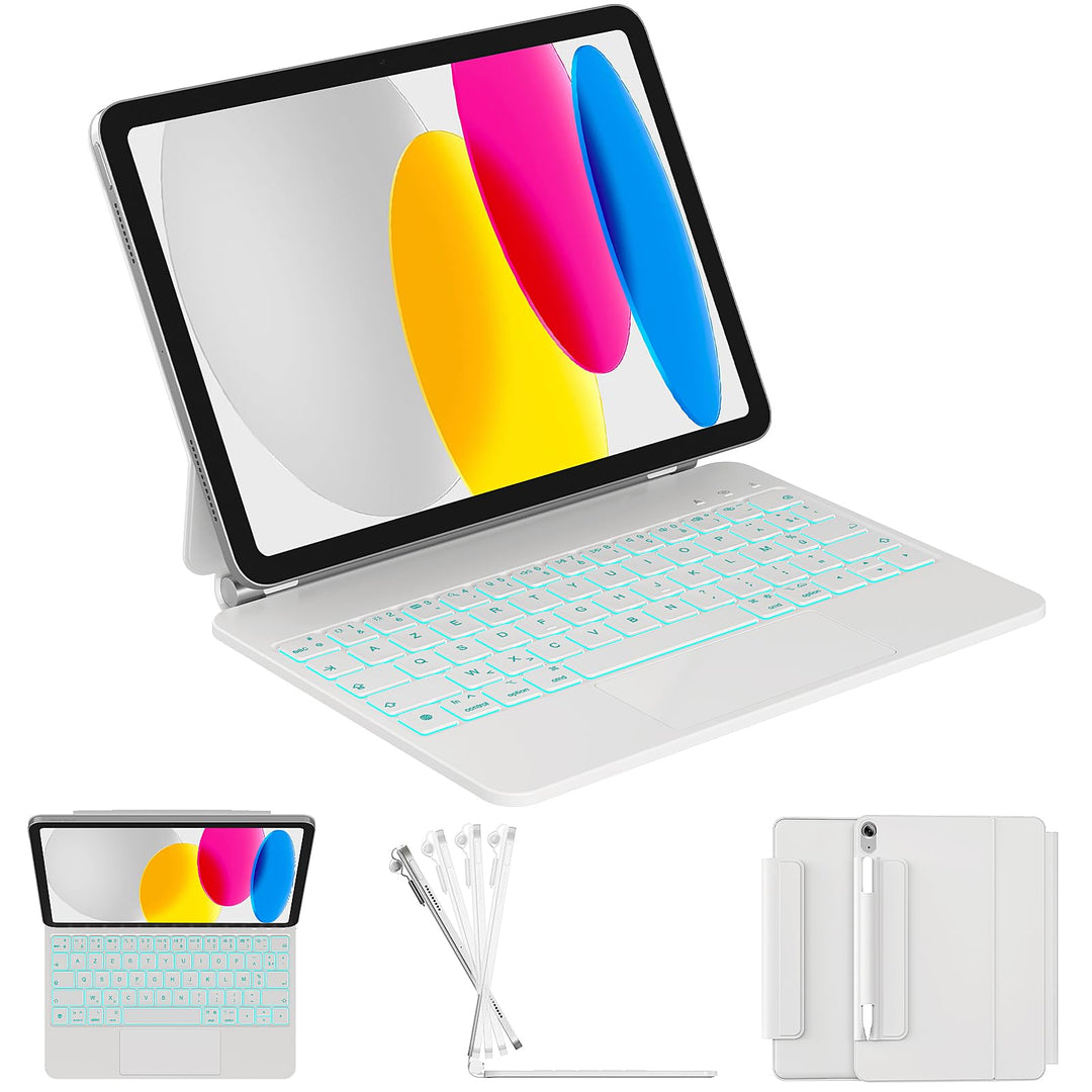 Magic Tastatur für iPad A16 11. Gen 2025/10. Gen 10.9" 2022, Magnetische Freischwebende Design, Mult