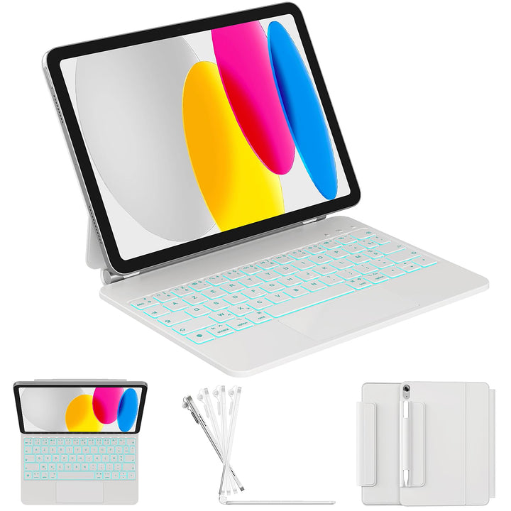 Magic Tastatur für iPad A16 11. Gen 2025/10. Gen 10.9" 2022, Magnetische Freischwebende Design, Mult