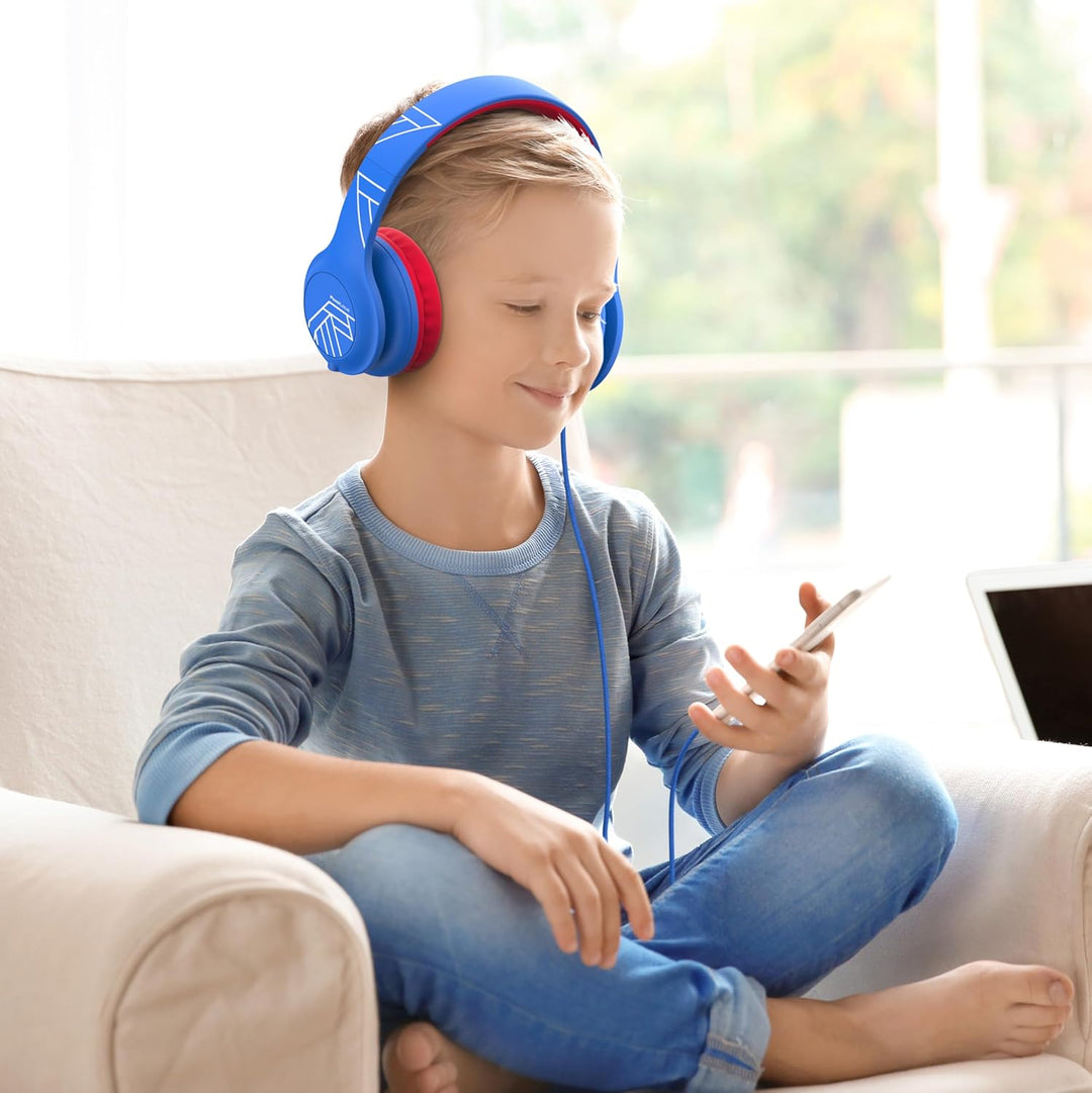 PowerLocus Kinder Kopfhörer mit Kabel, 85/94dB Sichere Lautstärke, 3.5mm Aux Jack, Hi-Fi Stereo, Hoc
