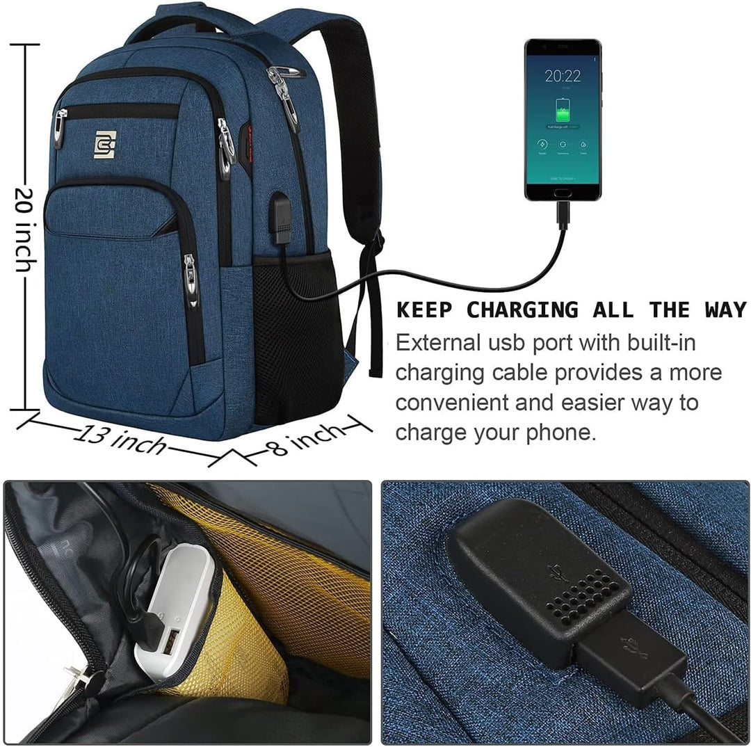 marcello Rucksack Damen,Laptop Rucksäcke mit USB-Ladeanschluss für Arbeit Schule Uni Schulrucksack f