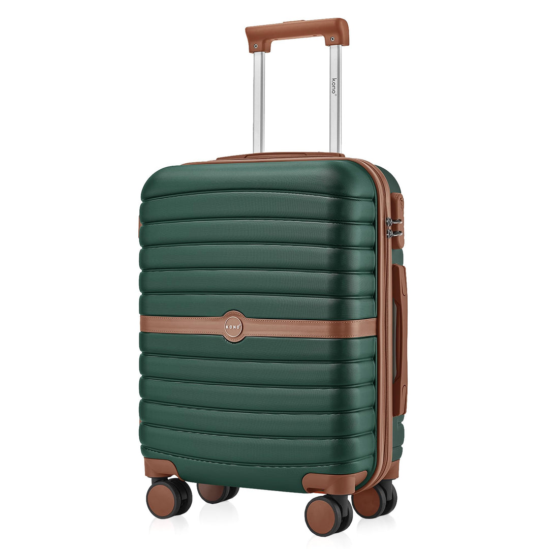 KONO Koffer Reisekoffer Trolley Handgepäck Koffer 55x40x20cm von ABS+PC Hartschalenkoffer mit Zwilli