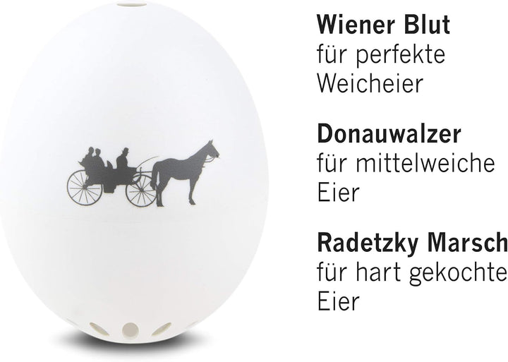 Fiaker PiepEi - Singende Eieruhr zum Mitkochen - Eierkocher für 3 Härtegrade - Wien Geschenk - Lusti