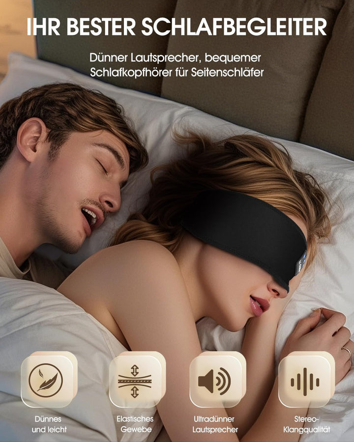 LC-dolida Schlafkopfhörer Bluetooth 5.4, Schlaf Kopfhörer Seitenschläfer Stirnband Kopfhörer Headban