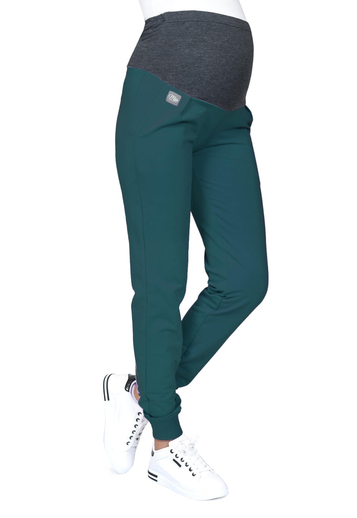 MijaCulture Casual Schwangerschaftshose Umstandshose mit Bauch-Panel Coco M003, S Grün