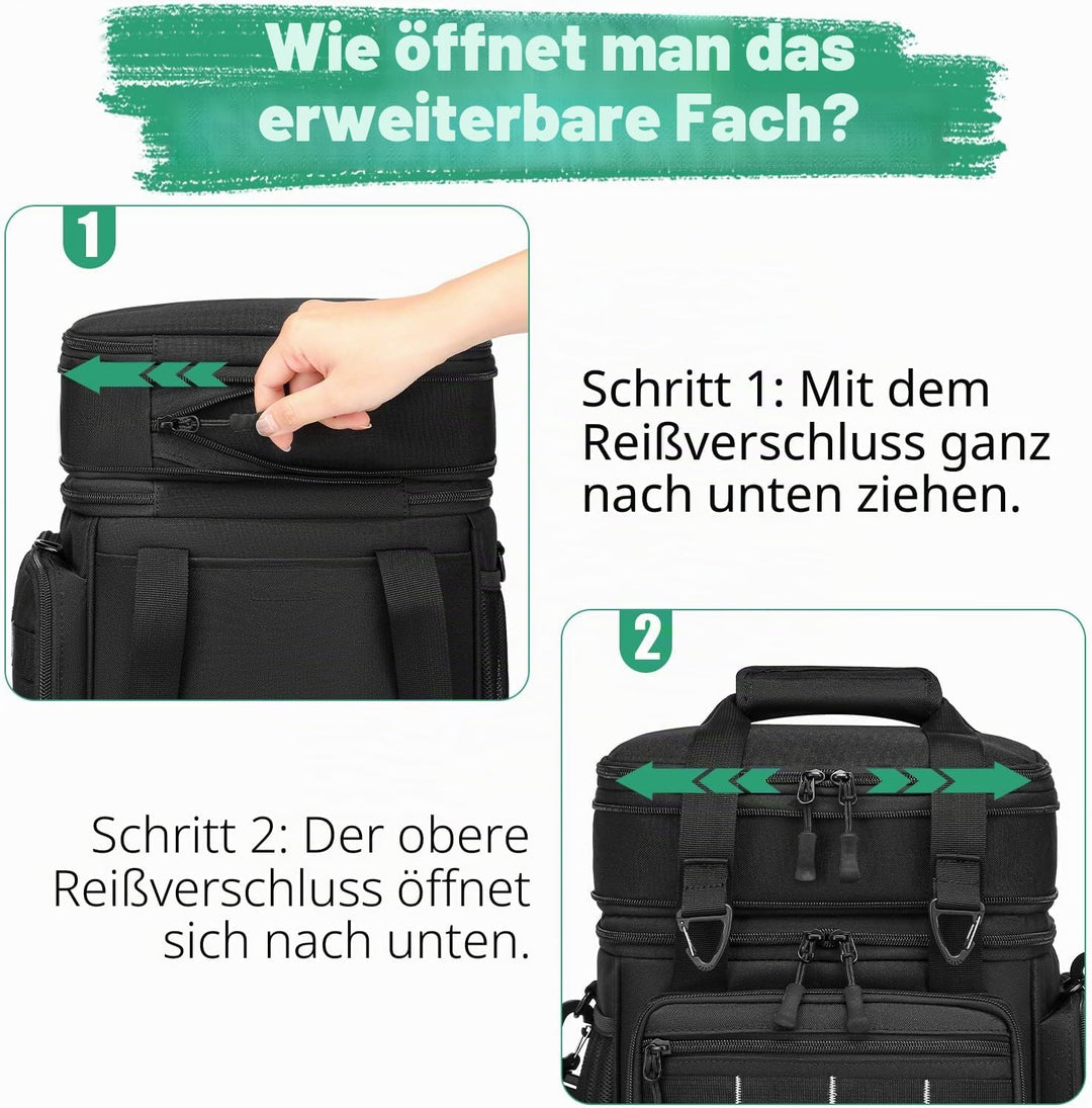 Kühltasche Picknicktasche erweiterbare Isoliertasche Lunchtasche Essen &amp; Getränk Thermotasche für Sc