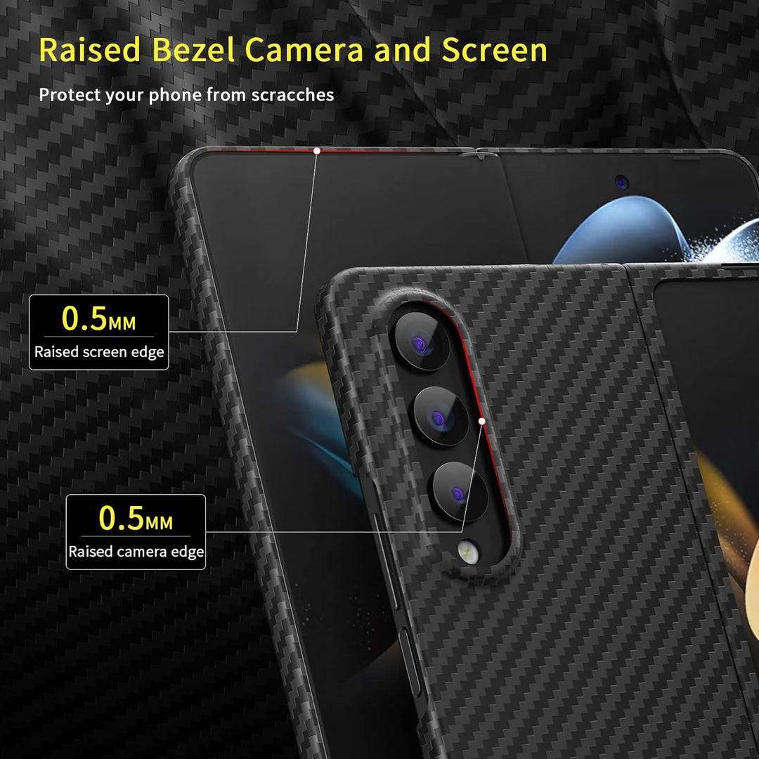 memumi Carbon Hülle für Galaxy Z Fold 4, 0,5 mm Superdünne, Hülle aus echter Aramidfaser [100% Arami