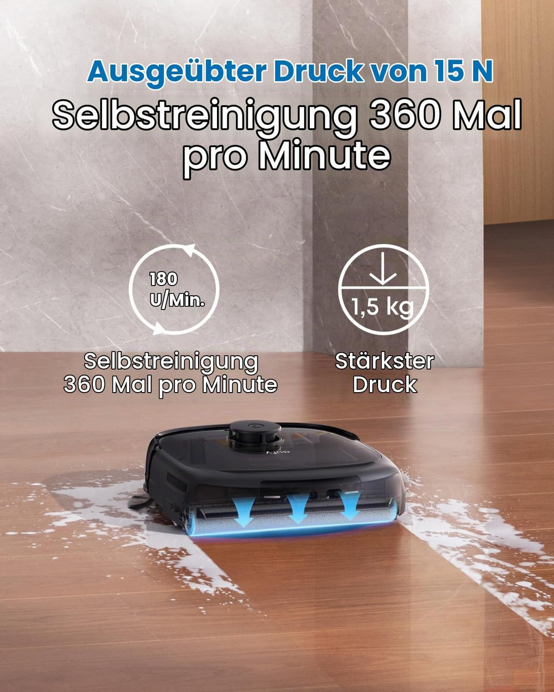 eufy Wischrolle, langlebig, waschbar, effektive Reinigung, passend für E25, E28, S1 und S1 Pro