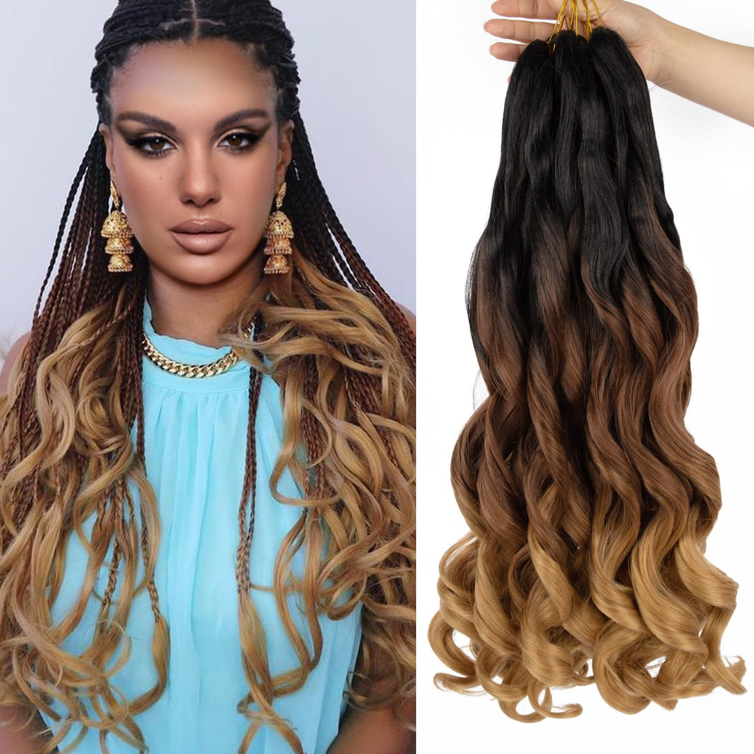 Curly Braiding Hair 24 Inch Pre Stretched Bouncy Braiding Hair Loose Wave Braiding Hair 8 Packs Fren