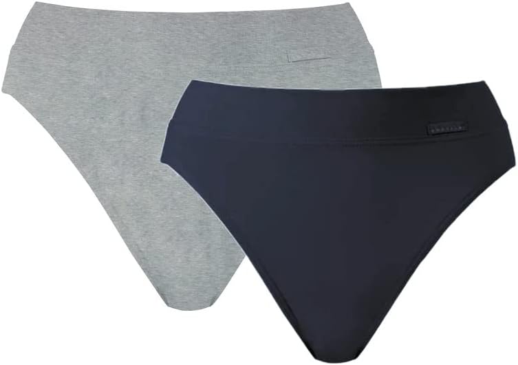 CALIDA Damen Elastic Slip Bundle 2er Pack, Grau & Blau, Grösse S