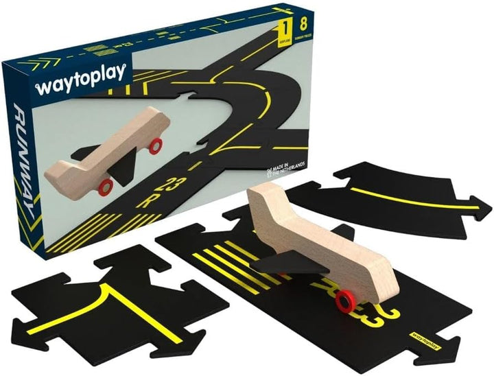 Waytoplay - Flughafenbahn – Holz, Gummi – Runway