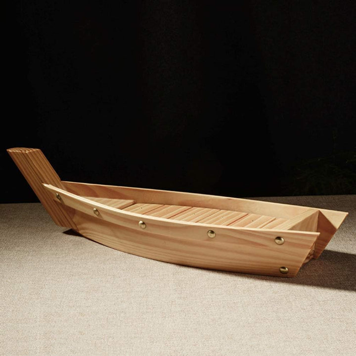 Housoutil Boot Geformtes Gericht Sashi-Platte Aus Holz Sushi-Boot-Platte Sushi-servierboot Japanisch