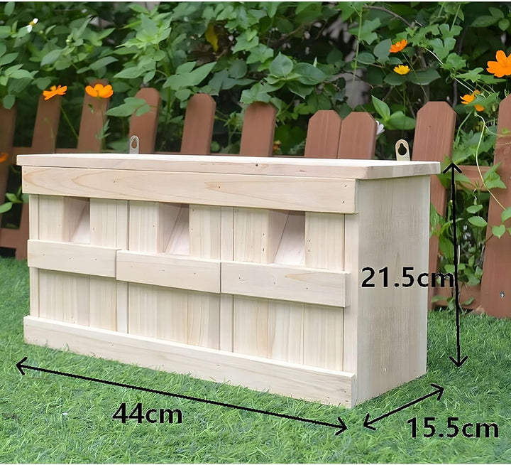 Melko Nistkasten Vogelhaus mit 3 Nistkammern & Nistkästen für Vögel Spatzenhaus Kolonienbrüter Spatz