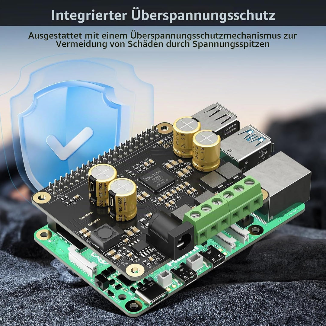 InnoMaker Audio-Verstärker 2x80W Spitzenausgang Klasse D HiFi AMP Pro V2 HAT, mit 192 kHz/24-Bit MA1