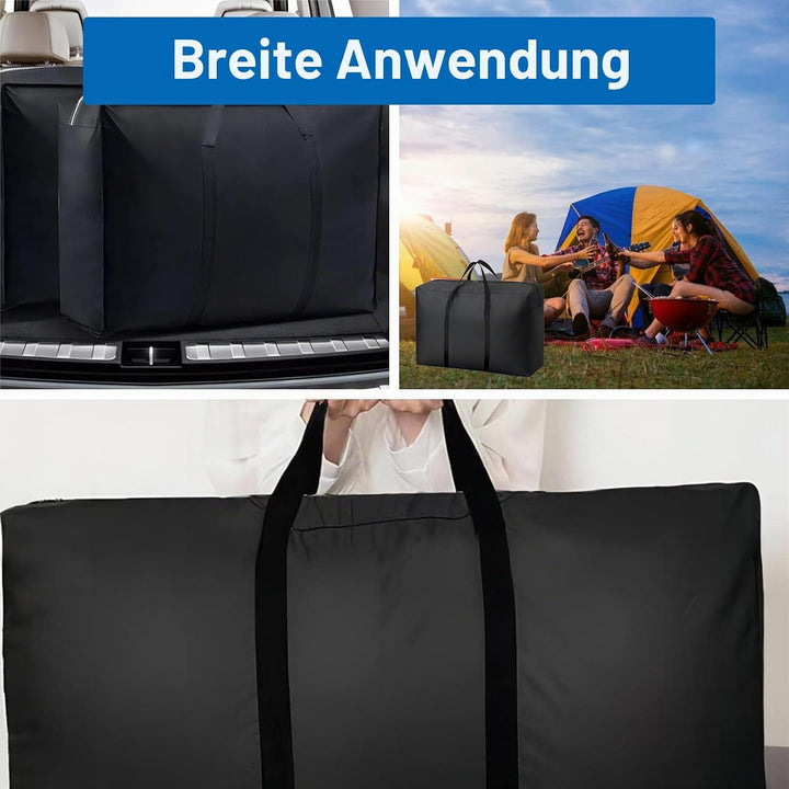 WOPPLXY 5 Stück Aufbewahrungstasche Gross, 100L Umzugstaschen mit Reissverschlüssen Handgriff, Wasse