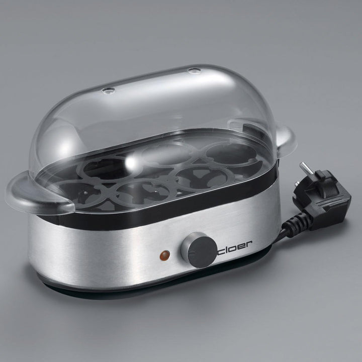 Cloer 6099 Eierkocher mit akustischer Fertigmeldung / 400 W / für 6 Eier / Einsätze für pochierte Ei