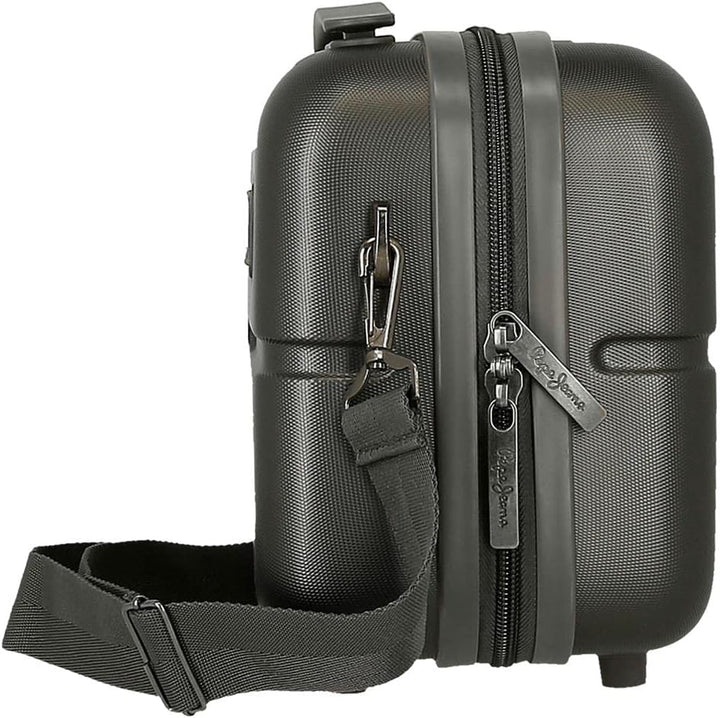 Pepe Jeans Accent Anpassbarer Kulturbeutel ABS-Toilettenbeutel Anthrazit, ABS-Toilettenbeutel Anthra