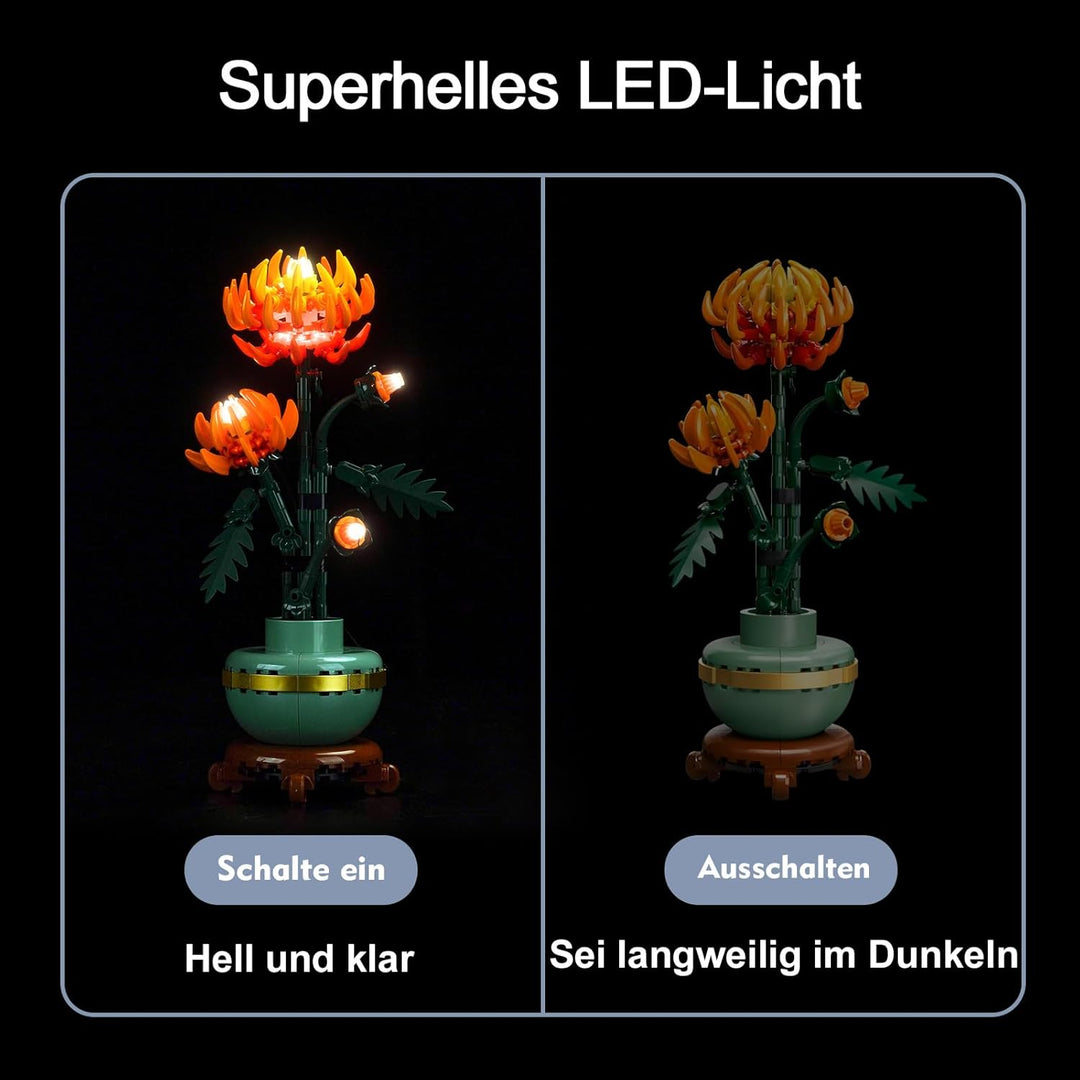 Licht-Kit für Lego Chrysanthemum (Kein Lego), Dekorationsbeleuchtungsset für Lego 10368 Icons Chrysa