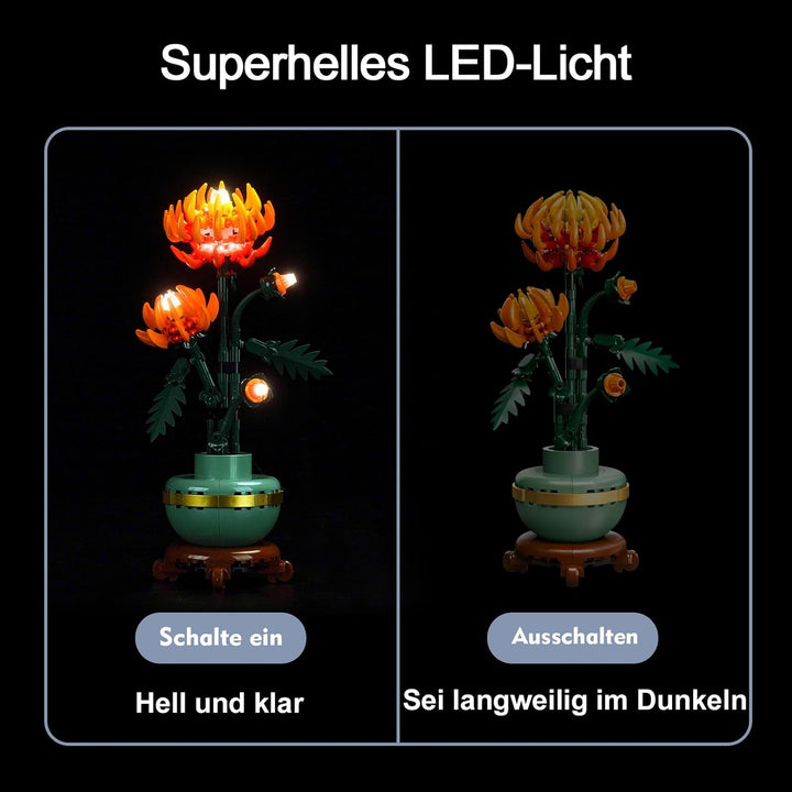 Licht-Kit für Lego Chrysanthemum (Kein Lego), Dekorationsbeleuchtungsset für Lego 10368 Icons Chrysa