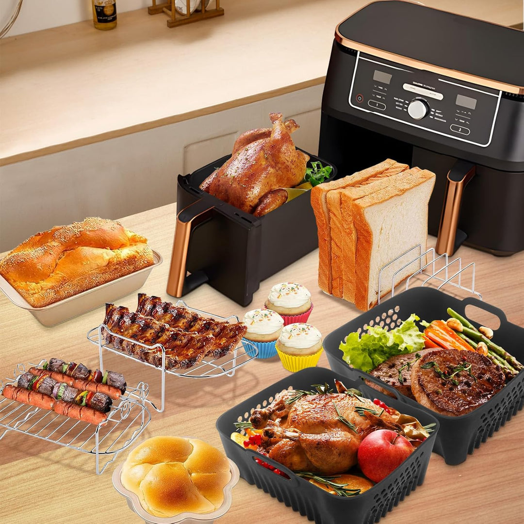 Heissluftfritteuse Zubehör, Airfryer Zubehör für Ninja Double Stack XL 9,5 L, Zubehör Ninja Heissluf