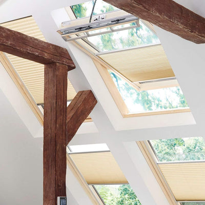 Orignal VELUX Plissee / Faltstore FHL SK08 1256S / Bedienart : Manuell / Farbe : Dekor Klassik Weiss