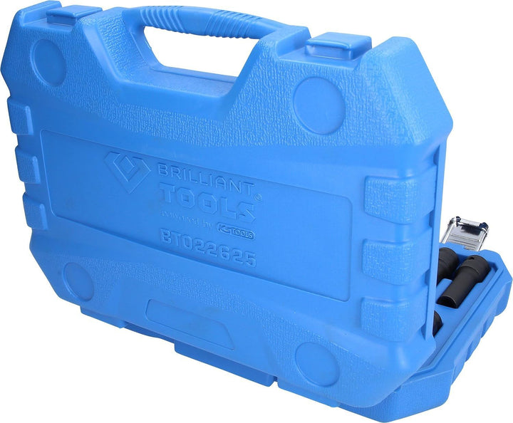 BRILLIANT TOOLS BT022625 1/2" Kraft-Stecknuss-Satz, Sechskant, 13-TLG, 10-24 mm,lang [Powered by KS