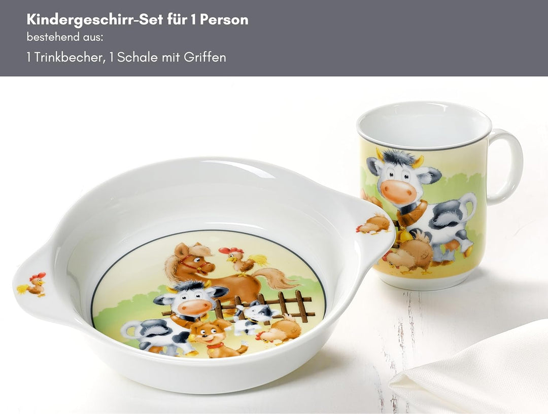 Kindergeschirr-Set Hoftiere, 2-teilig