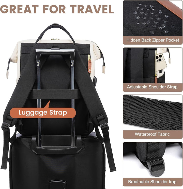LOVEVOOK Rucksack Damen Laptop Rucksack mit Laptopfach 15.6 Zoll Schulrucksack Mädchen Teenager Schu