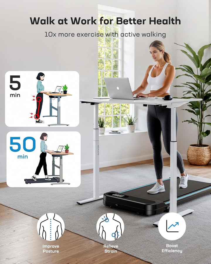 HUANUO Walking Pad, Laufband für Zuhause mit Steigung 5%, 150 kg Gewichtskapazität, 2,5 HP Laufband