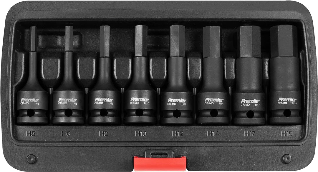 Impact Hex Socket Bit Set 8pc 1/2"Sq Drive 1 1/2-Inch Square Drive, 1 1/2-Inch Square Drive