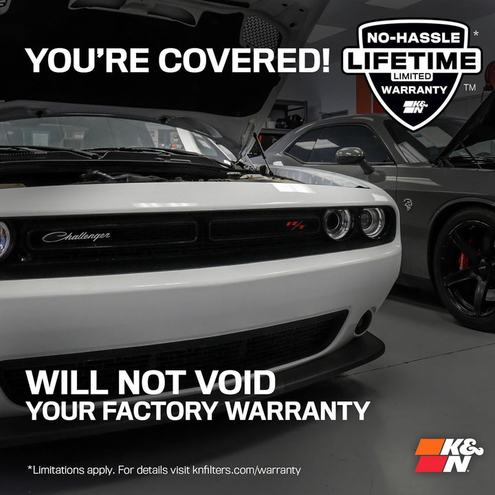 K&N 63-1114 Waschbarer und wiederverwendbarer KFZ Hochleistungsluftfiltersystem, Rot