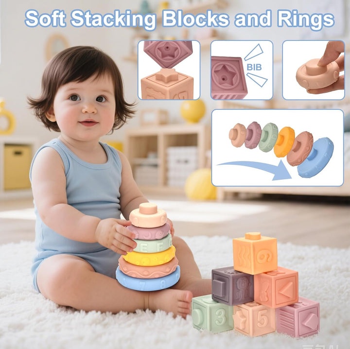 Baby Spielzeug für 6 bis12 Monate,Montessori Spielzeug für ab 1 Jahre,Sensorisches Baby Toys 6 in 1