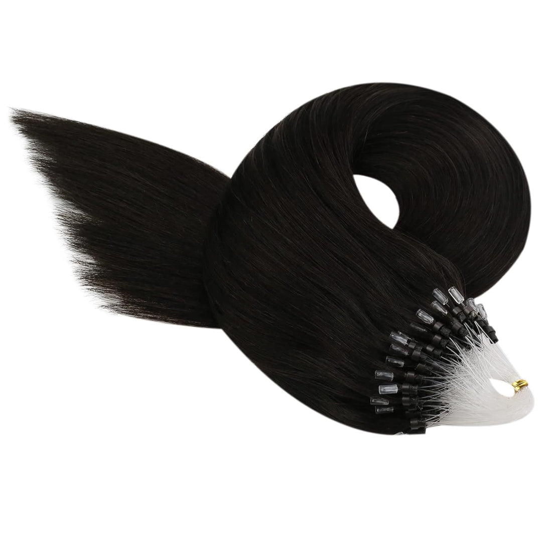 YoungSee Extensions Echthaar Microring Braun 40cm Microring Extensions Echthaar 1g Micro Ring Hair E