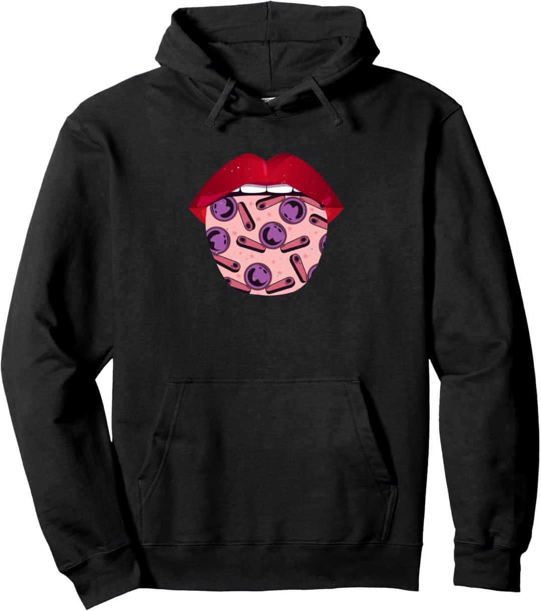 Pinball Zunge Pinballautomat Retro Flipperautomat - Pinball Pullover Hoodie