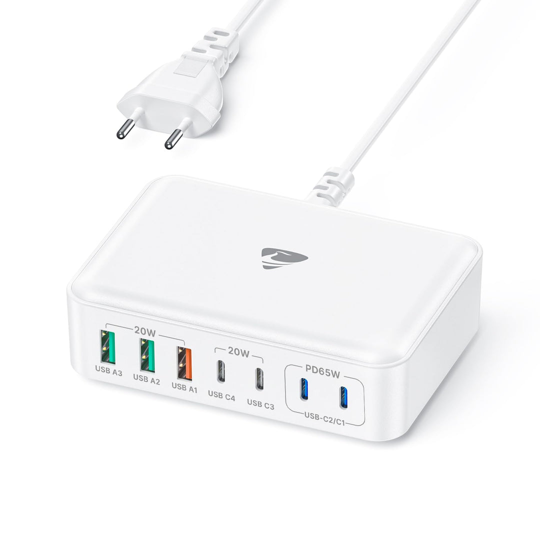 USB C Ladegerät, 165W USB C Adapter 7-Port GaN Schnellladegerät PD 3.0 Power Adapter mit 4 USB-C und