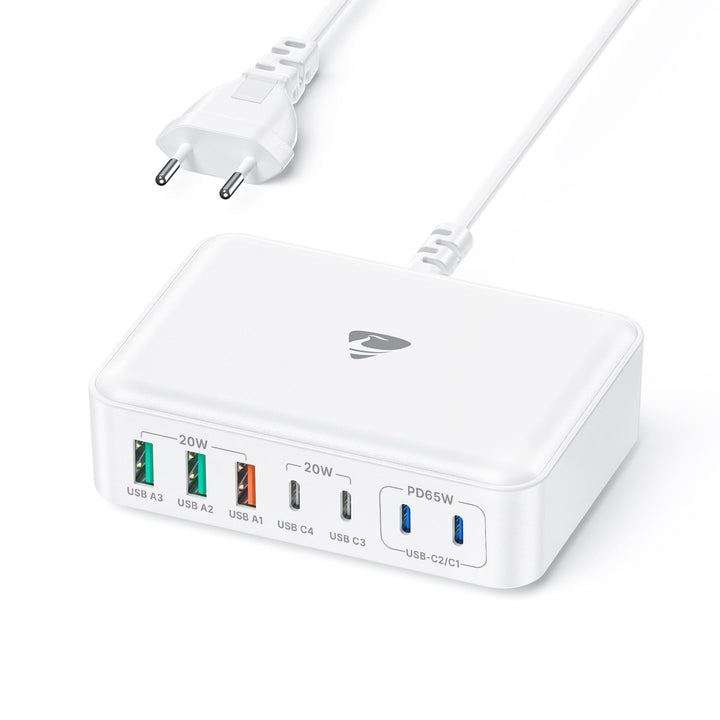 USB C Ladegerät, 165W USB C Adapter 7-Port GaN Schnellladegerät PD 3.0 Power Adapter mit 4 USB-C und