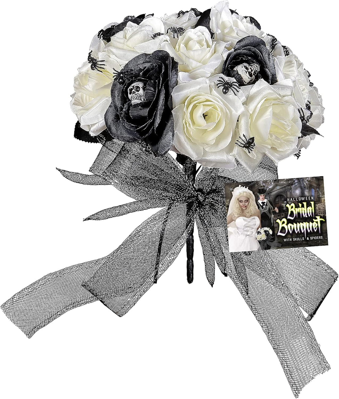 W WIDMANN MILANO Party Fashion 05807 - Brautstrauss mit Totenköpfen und Spinnen, Accessoire, Zombieb
