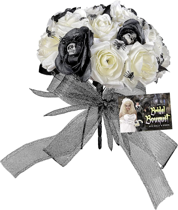 W WIDMANN MILANO Party Fashion 05807 - Brautstrauss mit Totenköpfen und Spinnen, Accessoire, Zombieb